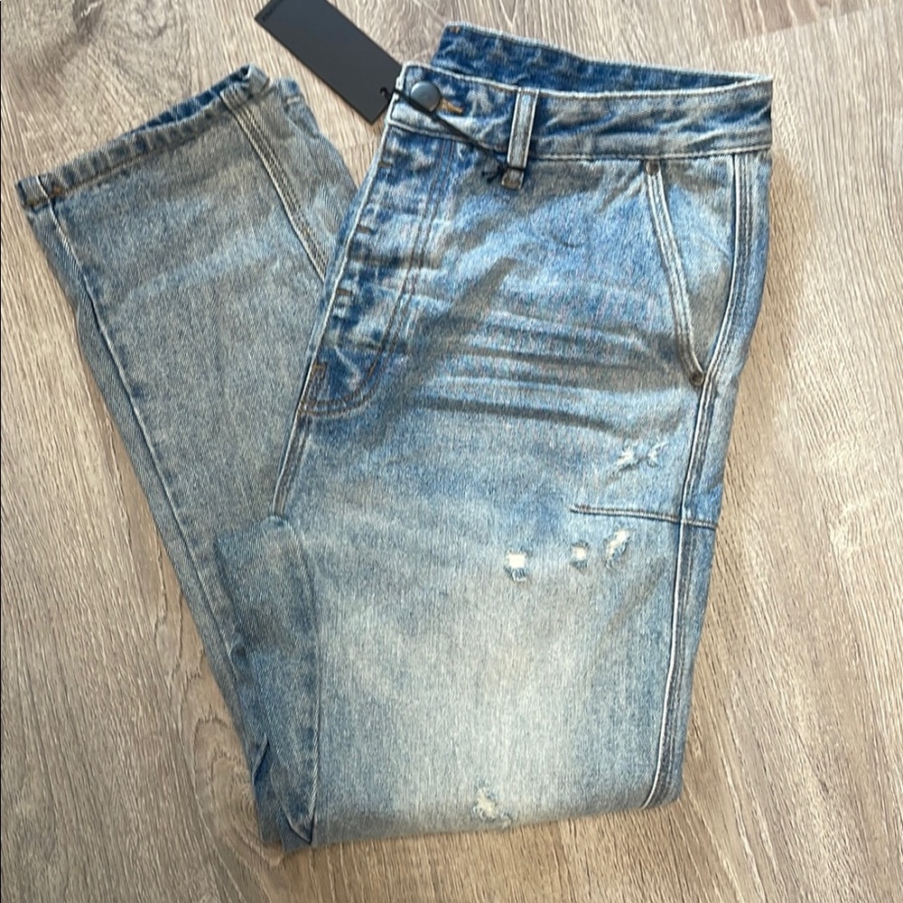 Men's Blue Distressed Jeans one teaspoon